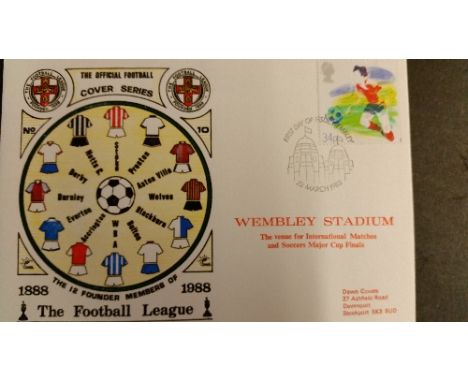 FOOTBALL, commemorative covers, official Football League Series 13, 1986-1989, Nos. 1-28, missing No. 4 but including Nos. 1A