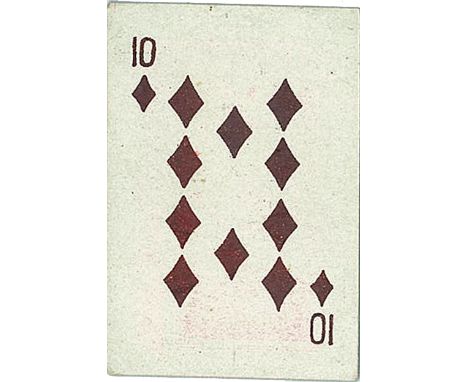 ORIENT TOB. CO., Playing Cards, ten of diamonds, Peace packet backs, VG