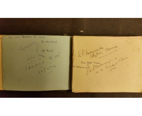 SPORT, autograph album, 1940s, signatures inc. mainly cricket, Weekes, Cameron, Headley, Rae, Stollmeyer, Atkinson, K. Mohamm