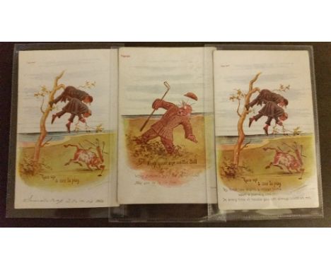 GOLF, postcards, comedy by Cynicus, portrait design, pu (1), G to VG, 3