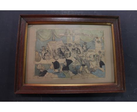 18TH CENTURY SATIRE "THE OLD MAIDS OCCASIONAL CONCENT", marked lower left "drawn & etched by R. Newton 1795" - Depicts a grou