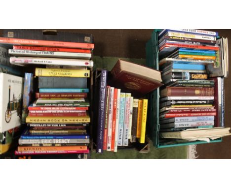 THREE BOXES OF RAILWAY INTEREST BOOKS, also including traction engine interest etc