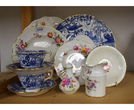 Ceramics - a Royal Crown Derby Mikado plate, 27cm, first quality; a pair of Mikado cups and saucers; a Posies pattern plate, 