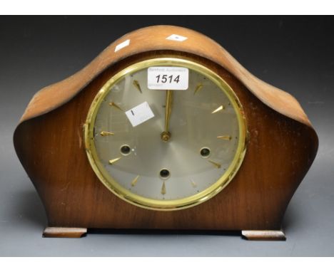 A Smith mantel clock, mahogany case, 17 jewel chiming movement