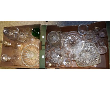 Glassware - a Victorian cut glass decanter; others similar; a Villeroy & Boch Tondo glass fruit bowl; cut glass stemware, pre