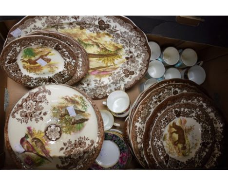 Ceramics - a Pailisy Worcester game birds part dinner set including tureen, oval platter, dinner and side plates, etc; a Mint