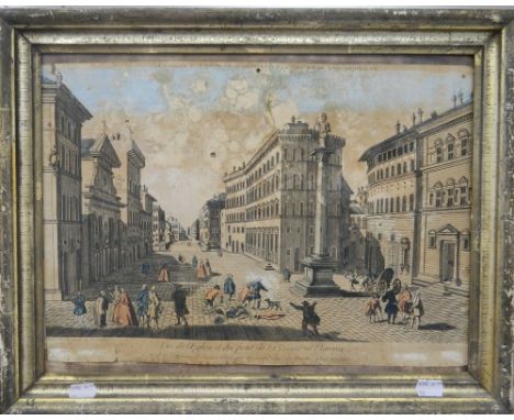 A 19th century Florentine print, framed. 40 cm wide.