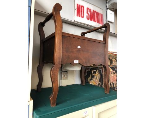 An oak commode stool with pot. 