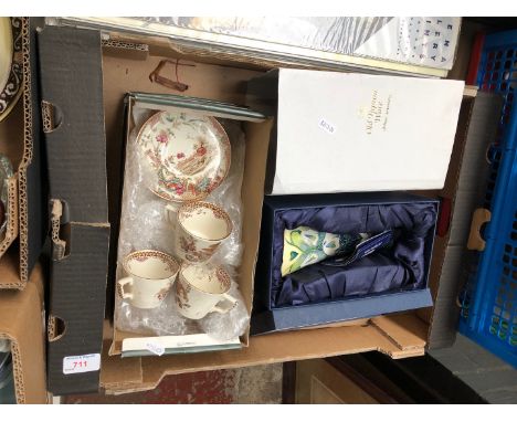A mixed lot comprising an Old Tupton Ware vase, Victorian coffee cups and saucers 