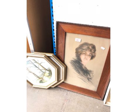 2 watercolours and a print 