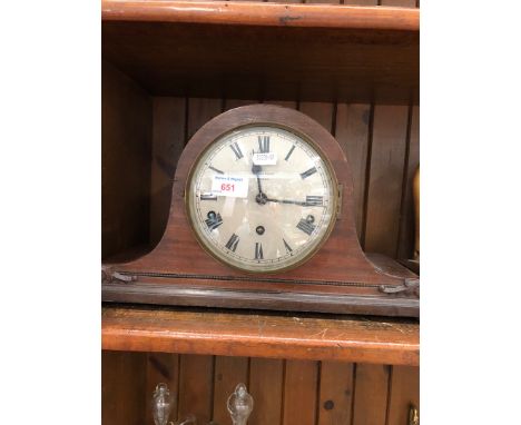 A J.W. Benson steel dial mantle clock (no key or pendulum)