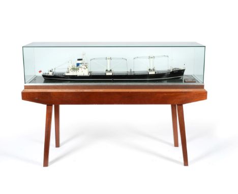 A Detailed Waterline Boardroom Scale Model: Lamport & Holts M.V. Bronte 3 General Cargo Ship, built by Austin & Pickersgill L