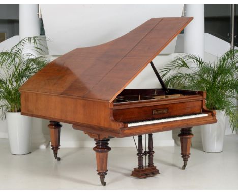 A 19th Century Rud Ibach Sohn 6'8'' Rosewood Cased Overstrung Piano, model no.42069, raised on turned and fluted tapering leg