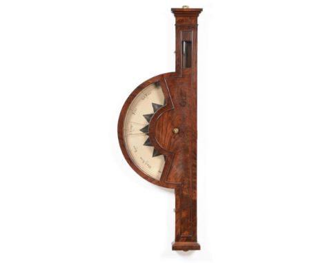 A Very Rare and Unusual Quadrant Shaped Mahogany Barometer, signed John Hargraves & Thomas Tatham, dated 1830, renewed 1851 &