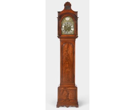 A Good George III Mahogany Eight Day Longcase Clock, signed Robert Holland, London, circa 1760, pagoda pediment, stop brass f