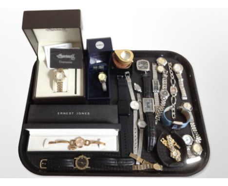 A collection of ladies' and gents' wristwatches including boxed ladies' Ingersoll quartz wristwatch with mother of pearl dial