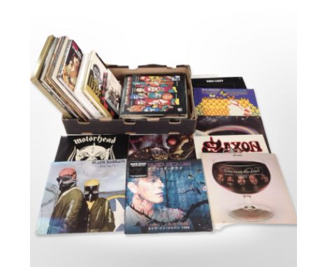 A quantity of vinyl LP records including Motorhead, Deep Purple, Saxon, Black Sabbath, David Bowie, other artists including c