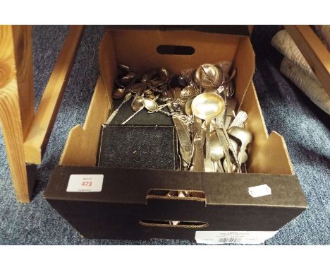 A selection of silver plated cutlery to include ladles, spoon, dinner knives, fork etc