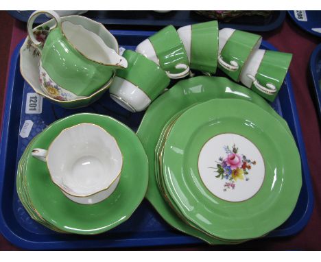 A Royal Crown Derby Six Piece Tea Service, including six cups, saucers, milk jug, sugar bowl, six tea plates and cake plate.