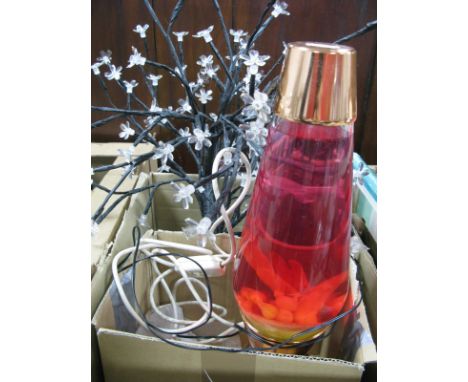 A Crestworth Vintage Lava Lamp and Naturalistic Table Light.
