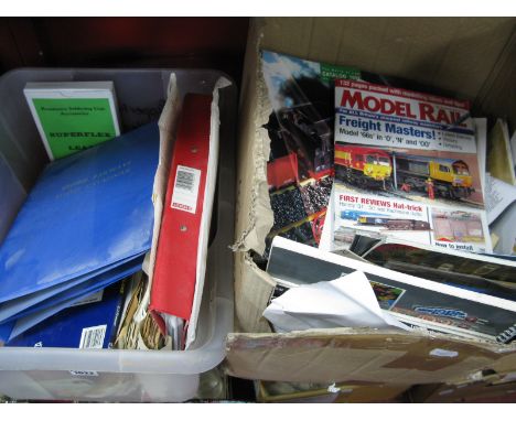 Model Railway Catalogues, publications and ephermera, including Fleischmann, Palitoy, Lilliput, Bachmann:- Two Boxes