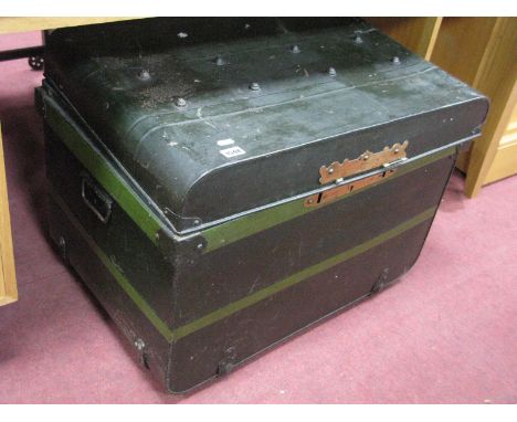 A Quantity of Wicker Baskets in Tin Trunk.