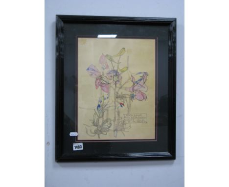 After M.R.MacIntosh 'Larkspur Walbersswick' Colour Print, reeded black frame, 33 x 25cm.