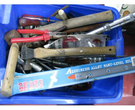 Aluminium Alloy Many Level Rule, hammers, screwdrivers, other tools:- One Box