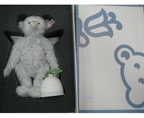 A Modern Steiff Jointed 2007 Lladro Angel Bear, #676833, light grey, 28cm high, certified No.01758 of Limited Edition 2,007 p