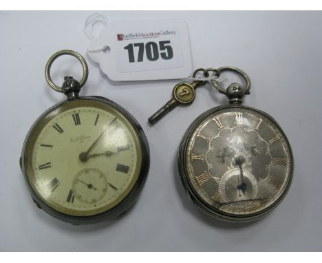 Kay Worcester 18; A Hallmarked Silver Cased Openface Pocketwatch, the signed dial with Roman numerals and seconds subsidiary 