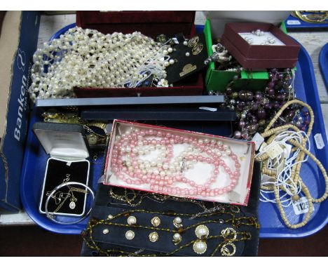 A Mixed Lot of Assorted Costume Jewellery, including bead necklaces, earrings, etc, four ladies wristwatches, including, Puls