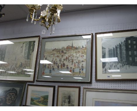 After L.S.Lowry 'Coming From The Mill' Colour Print, 52.5 x 65cm, 'Dwellings, Ordsall Lane, Salford' and one other, (3)