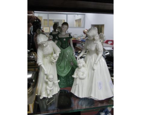 Royal Worcester Figurines 'Susannah', 'First Steps' and 'A Present For Santa'. (3)