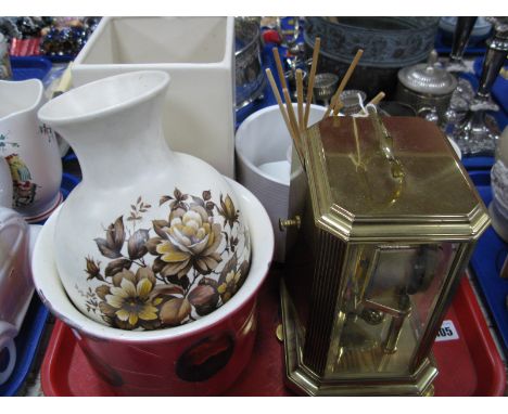 Dugena Quartz Anniversary Style Mantel Clock, Poole Pottery planter, vases etc.