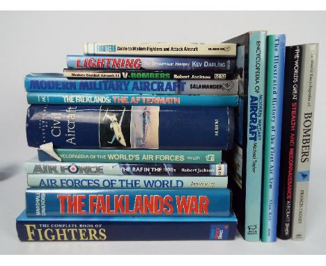 15 x military books - Lot includes a 'World's Air Forces' book by Michael J.H. Taylor, a 'The Falklands War' by Marshall Cave