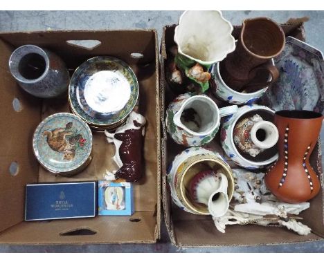 Ceramics and glassware to include Royal Worcester, Beswick, Arthur Wood and similar, two boxes. [2]