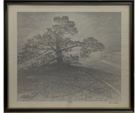 HANS HOLM, THE TREE print on paper, signed 47cm x 56cm Framed and under glass.