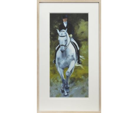 * ROWENA LAING, DRESSAGE limited edition print, signed, titled and numbered 2/50 58cm x 27cm Mounted, framed and under glass.