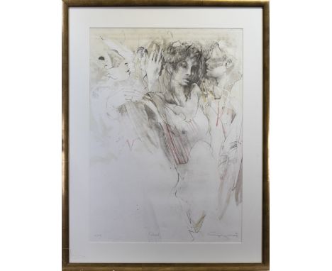SCOTTISH SCHOOL, RITUAL print on paper, titled and numbered 69/225, signed indistinctly 100cm x 70cm Mounted, framed and unde