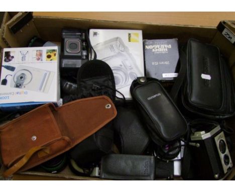 A collection of cameras to include: Nikon Coolpix 4600 digital compact camera: 4.0mpx zoom lens 3x together with a Nikon lite