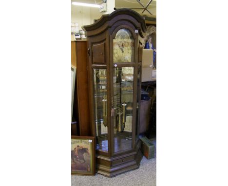 A reproduction large brass faced longcase clock: