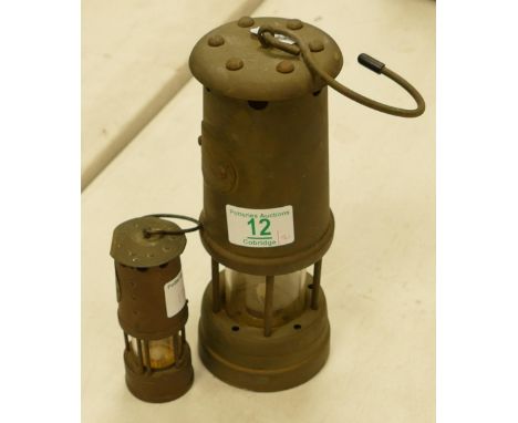 Lamp &amp; Limelight Brass Safety Lamp: together with novelty smaller item(2) 
