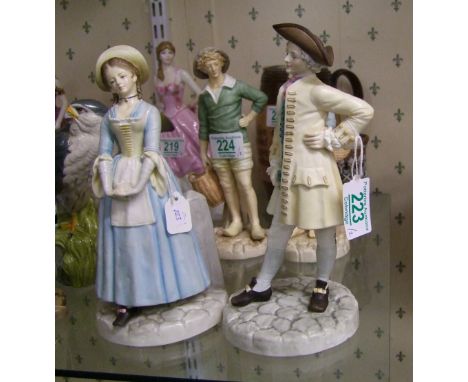 Royal Worcester Hadley Collection Figures: The Gallants Lady &amp; The Gallant(2) 