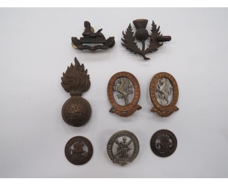 Small Selection of Various Badges including 2 x bi-metal Somerset Veterans Reserve. Large brooch fitting ... White metal St A