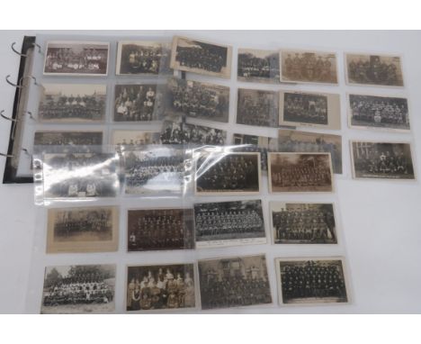 Good Selection of Army Pay Corps WW1 Personnel Postcards  black and white postcards of groups and single APC personnel.  Full