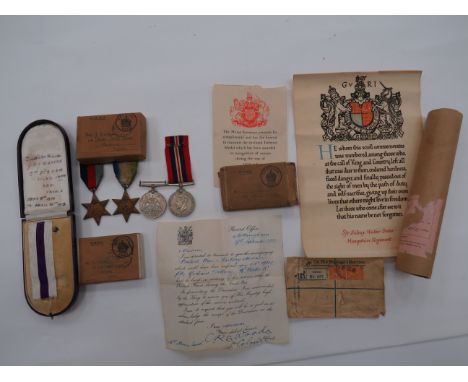 Selection of Various Items consisting WW2 medal group. 1939/45 Star, Atlantic Star, Defence medal, War medal in box of issue,