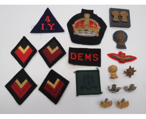 Small Selection of Various Badges  including embroidery 4.I.Y. on blue triangle pagri badge ... 3 x embroidery 4/7 Royal Drag