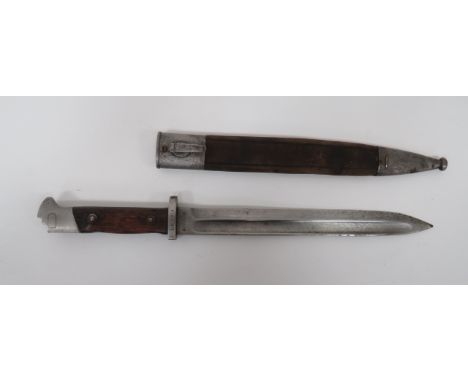 Rare Imperial German M1871/84 Altered To Fit a G98 Carbine  10 inch, single edged blade with long fuller.  Forte with maker “