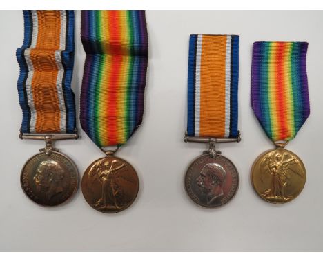 Two WW1 Corps Medal Pairs  consisting silver War medal and Victory named “175164 Gnr. P R Privett RA”.  Together with a simil