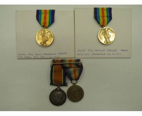 Selection of WW1 Medals Including Casualties  consisting WW1, silver war medal and Victory named to “170859 Pte T Hawkins. La